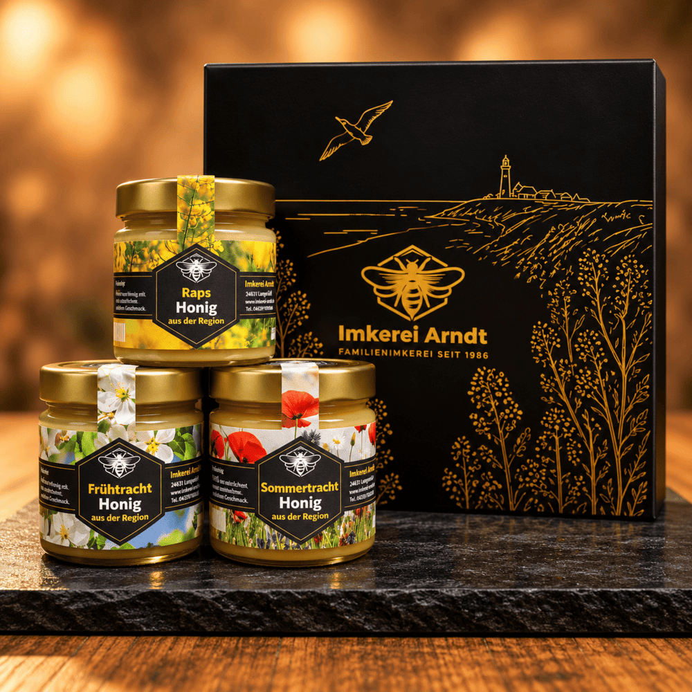 Magnet-Geschenkbox: 3x traditioneller Honig