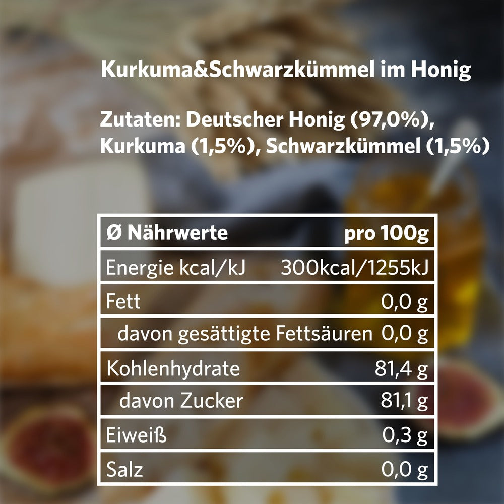 KURKUMA & SCHWARZKÜMMEL IM HONIG 250G