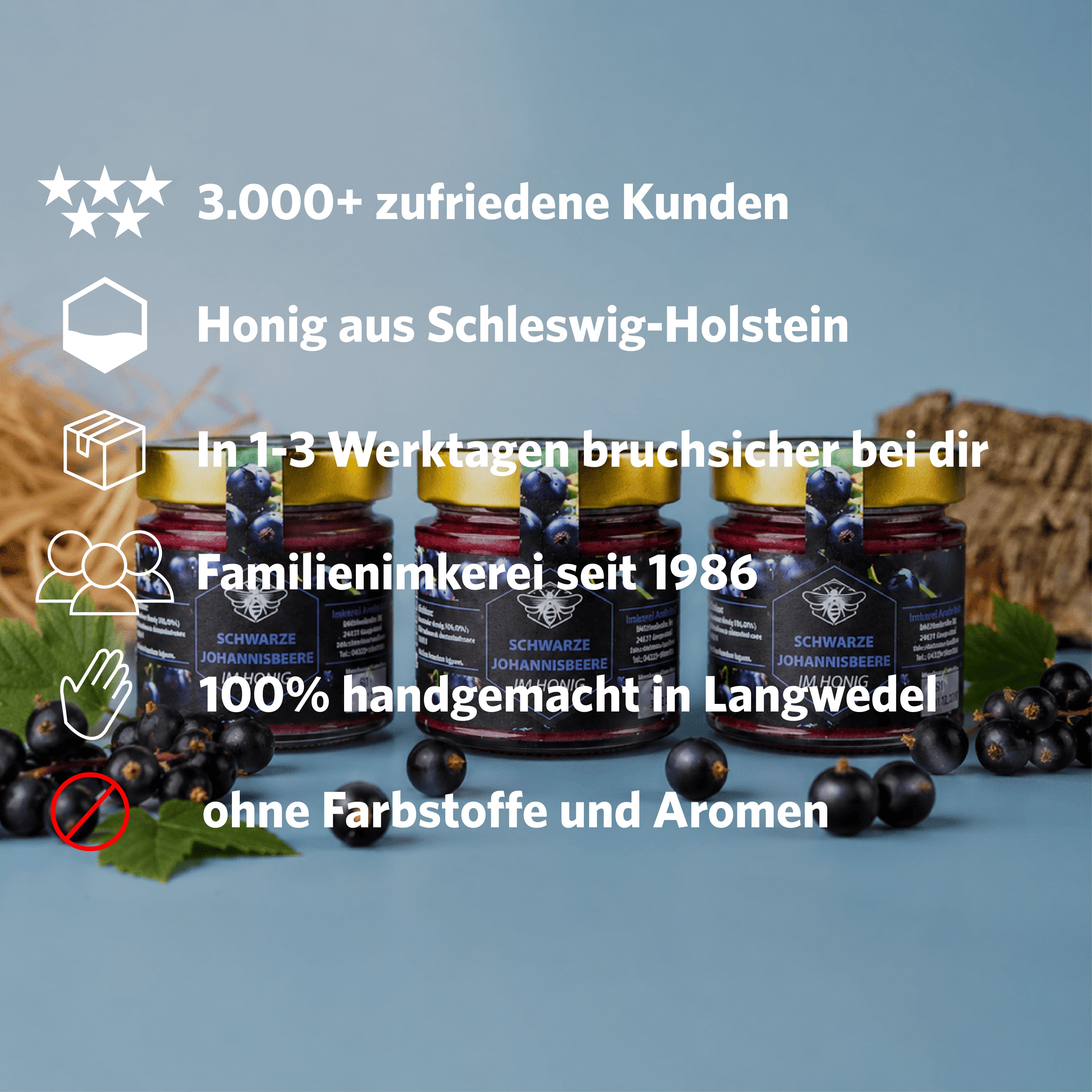 SCHWARZE JOHANNISBEERE IM HONIG 250G