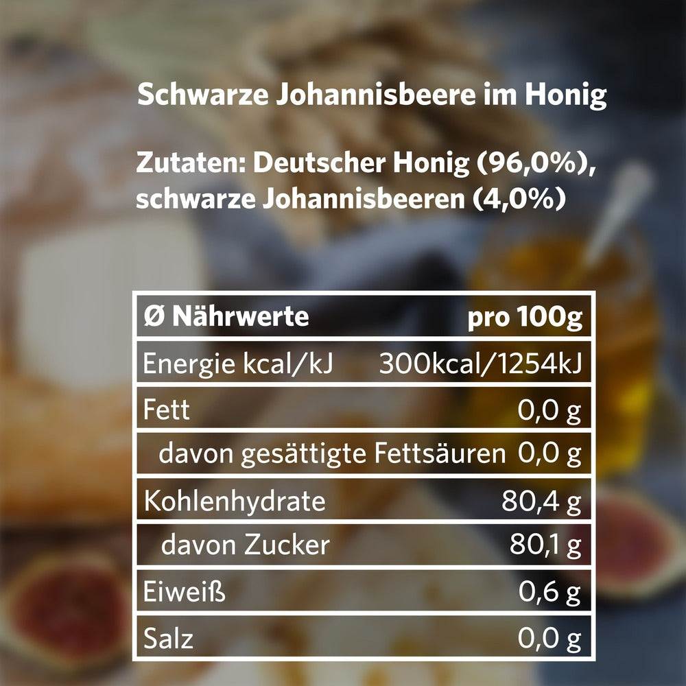 SCHWARZE JOHANNISBEERE IM HONIG 250G