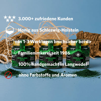 SPIRULINA GRÜN IM HONIG 250G